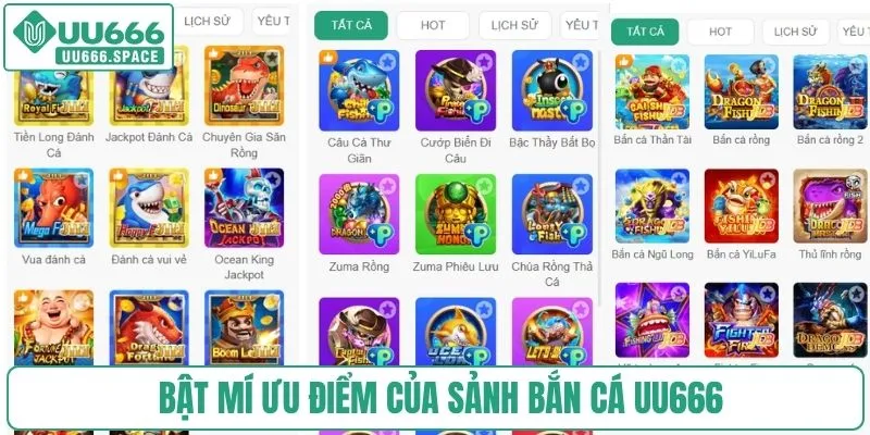 Bật mí ưu điểm của sảnh bắn cá UU666