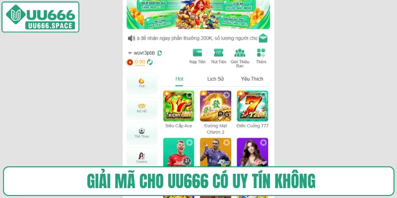 Giải mã cho UU666 có uy tín không